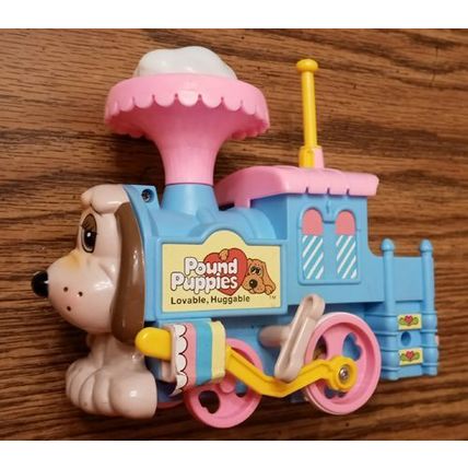 Pound Puppies Windup Getaway Railroad Train with Box - 1980's FREE Shipping