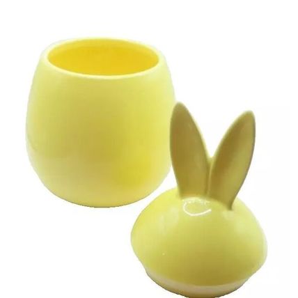 Yellow Easter Bunny Jar Ceramic 25 CM Holiday Home Decor Christianity