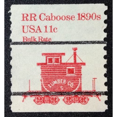 US Stamp #1905a used: 1984 11c Bulk Rate RR Caboose - pre-cancelled coil [2]