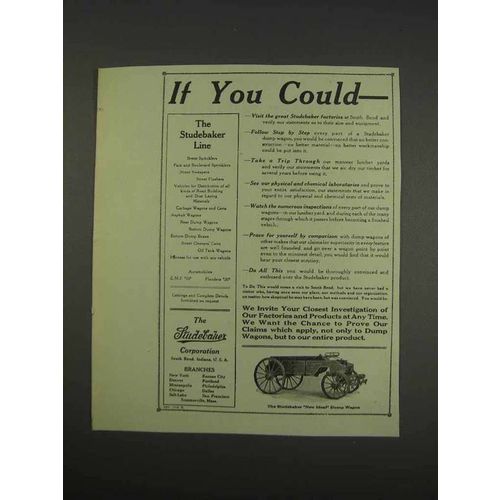 1913 Studebakers New Ideal Dump wagon Ad - If You Could