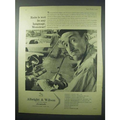 1960 Albright & Wilson Chemicals Ad - Rain is Wet