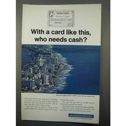 1966 American Express Ad - Who Needs Cash?