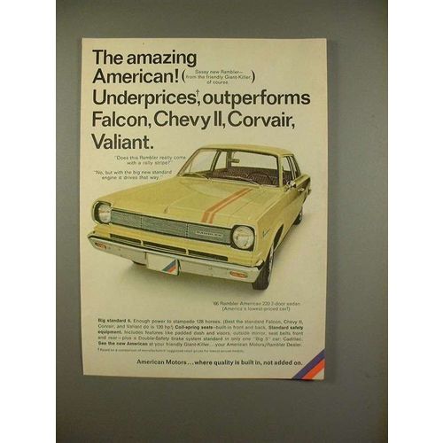 1966 American Motors Rambler American 220 Sedan Car Ad