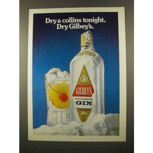 1975 Gilbey's Gin Ad - Dry a Collins Tonight