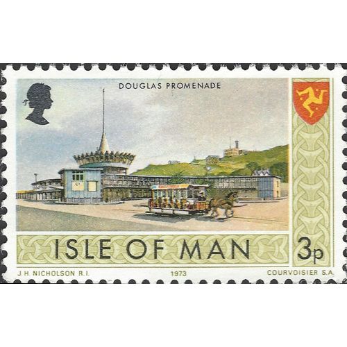 ISLE O MAN, Douglas Promenade, olive 1973, 3p, #4