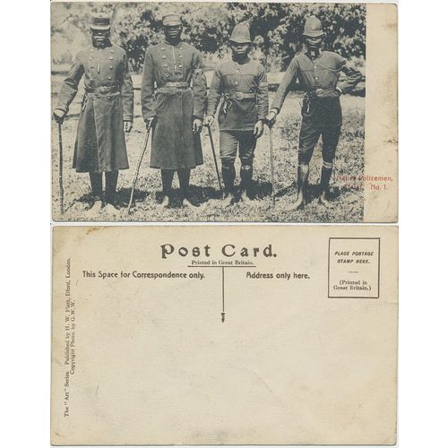 Native Policemen Natal No. 1 original vintage 1900s postcard unused