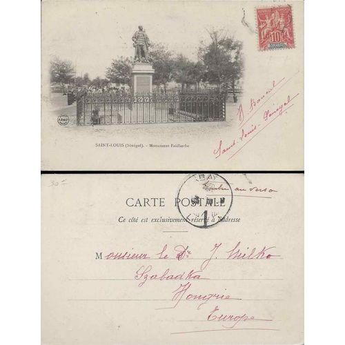 French Senegal Africa circa 1905 Postcard Rate mailed to Hungary