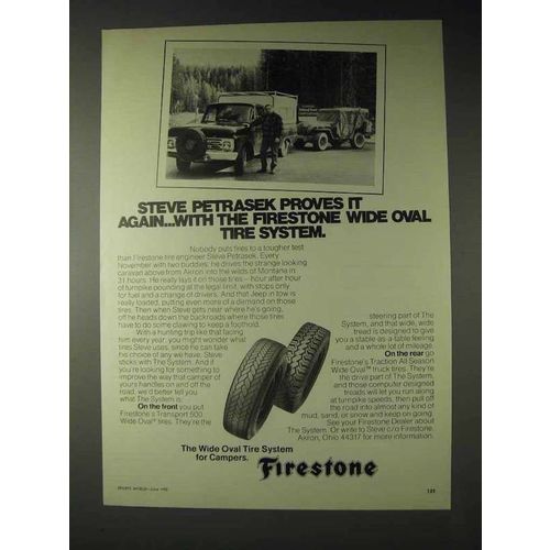 1973 Firestone Transport 500 Wide Oval Tires Ad