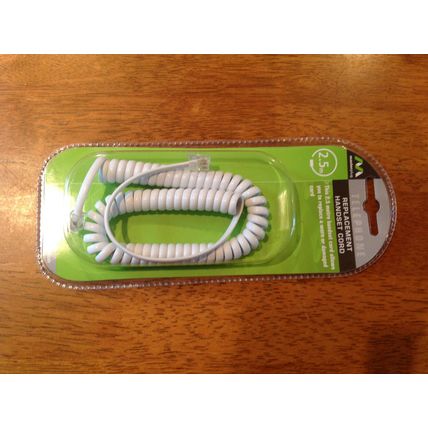 30 PACKS MASTERPLUG REPLACEMENT WHITE HANDSET CORD 2.5m Brand New & Packaged