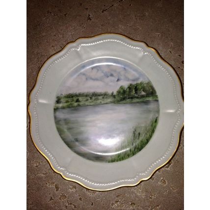 Vintage Hand Painted O&E.G. Royal Austria Buckland Plate Thick Gold Trim
