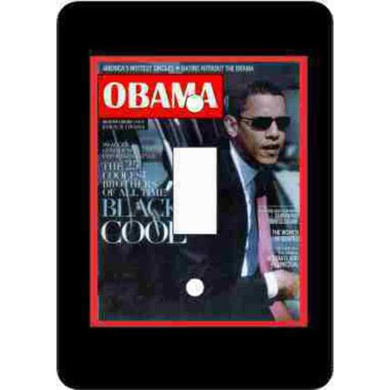 Obama Switch Plate-Black Cool (African American Single Switch Plate)