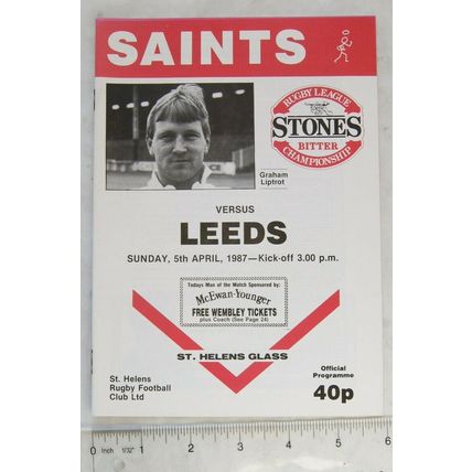 1987 programme St. Helens v. Leeds