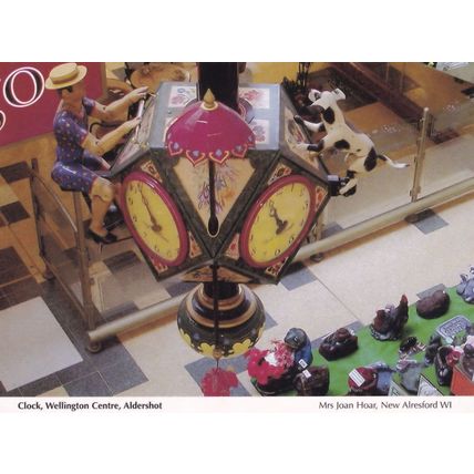 Aldershot Shopping Precinct Centre Clock Aerial Hampshire Postcard