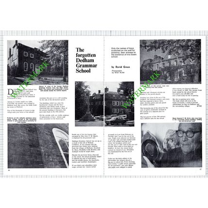 Dedham Grammar School Essex Major Gen FW Birch Burch - 1974 Article / Print