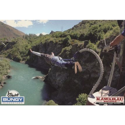 Death Defying Bungy Jump At Kawarau Bridge New Zealand Postcard