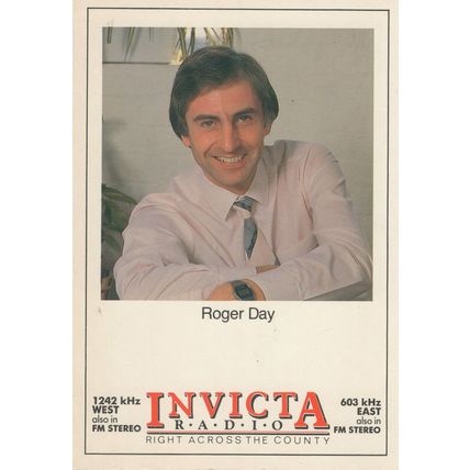 Roger Day Invicta Radio Kent Maidstone FM Rare Launch DJ Postcard