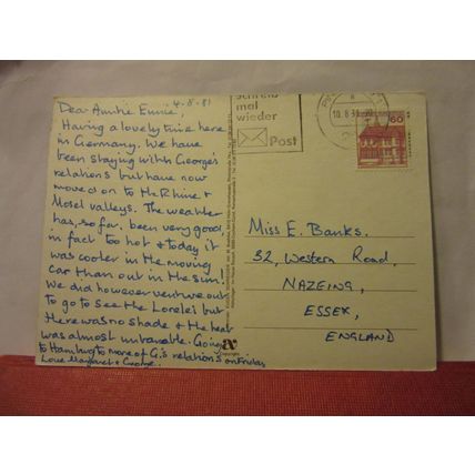 MULTIVIEW, BURGEN AN DER LIEBLICHEN MOSEL, GERMANY used postcard 1981 pm /