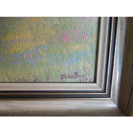 Mountain Landscape Painting Signed John Bell 1972 - Framed