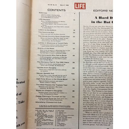 Life Magazine March 11, 1966 Batman Adam West Television Superman Mad New World