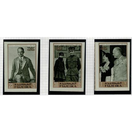 ZAYIX Fujeira UAE Mi 365-373B MNH Impf WWII President Eisenhower Ike 030222-S13