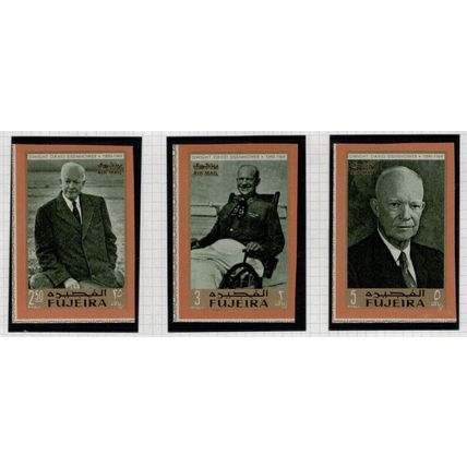 ZAYIX Fujeira UAE Mi 365-373B MNH Impf WWII President Eisenhower Ike 030222-S13