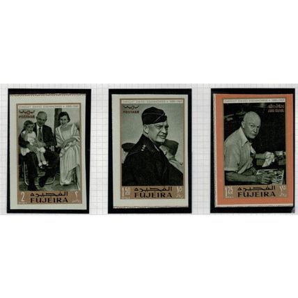 ZAYIX Fujeira UAE Mi 365-373B MNH Impf WWII President Eisenhower Ike 030222-S13
