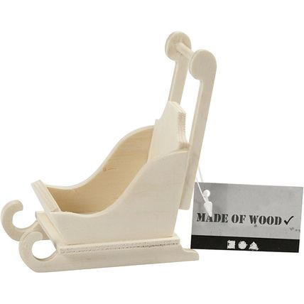 Wooden Sledge Unfinished 8cm x 5cm X9 cm Perfect to Decorate Craft Plywood CR103