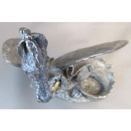 Vintage DRAGON HEART Pewter Dragon with Gold Heart Pewter Figurine TSR D&D