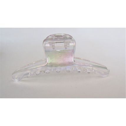 Large long clear transparent iridescent design hair claw clip for long fine hair