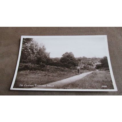 1940s real photo Postcard - Lady @ The Common, Tunbridge Wells - Kent
