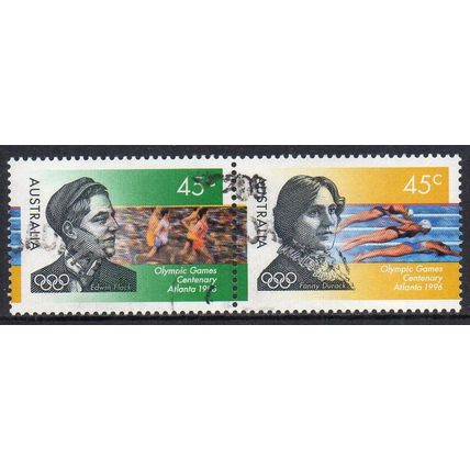 Australia 1996 Centenary of the Modern Olympics - Flack/Durack 2x45c Pair Used