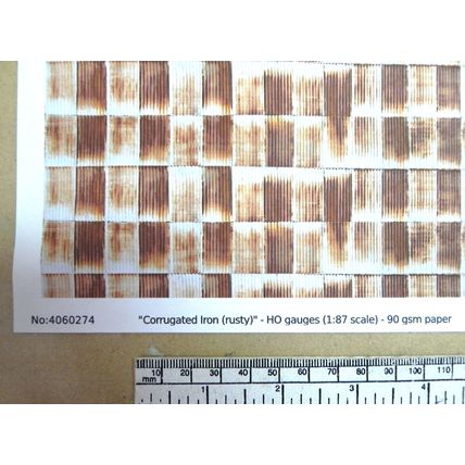 Papier ondulé – calibre HO – échelle 1:87 Feuille A4 (297x210mm)