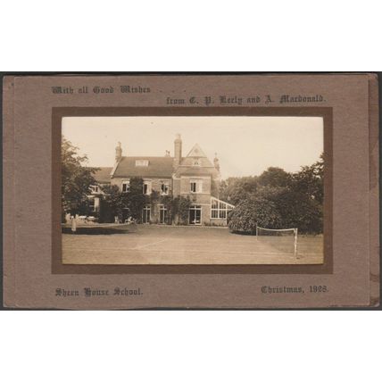Sheen House School Christmas Card, 1928 - Sepia Photograph