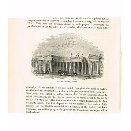 BANK OF IRELAND, DUBLIN, IRELAND, Book Illustration (Print), c1870