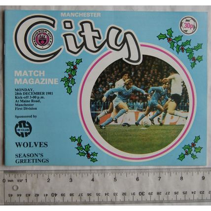 1981 programme Manchester City v. Wolverhampton Wanderers