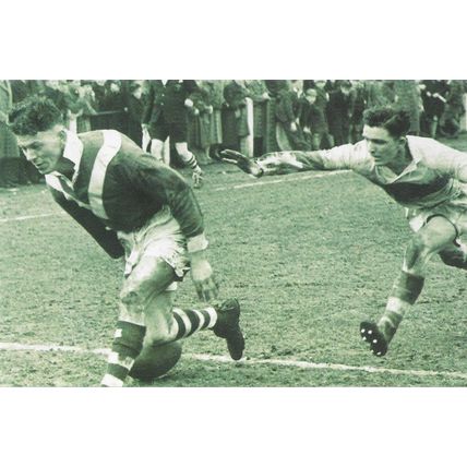 Postcard Rugby League Final 1955 Barrow vs Workington Challenge Cup Lewthwaite