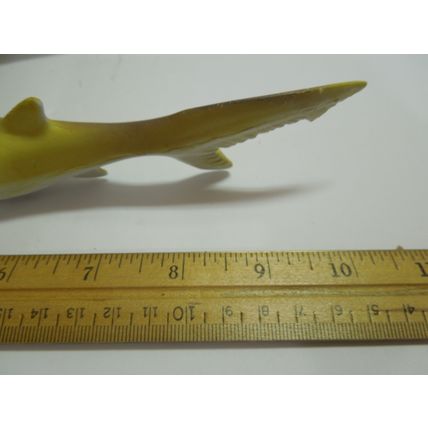 Lot of 2 Vintage Tiger Shark Plastic Toy Figures - Made in China - Ocean Animal