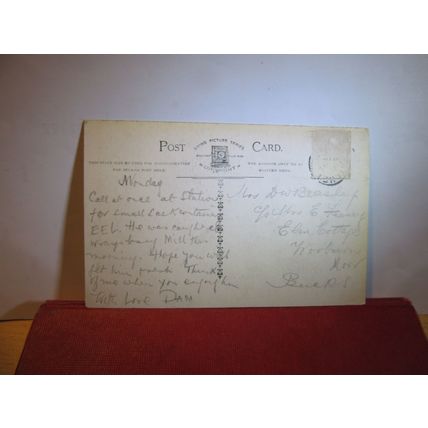 THE DAMP BED, JOKE antique postcard living picture series c.1905 =