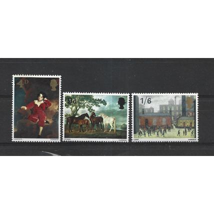 GB.British Paintings (1st series) set of 3.Mounted Mint.Jul25a