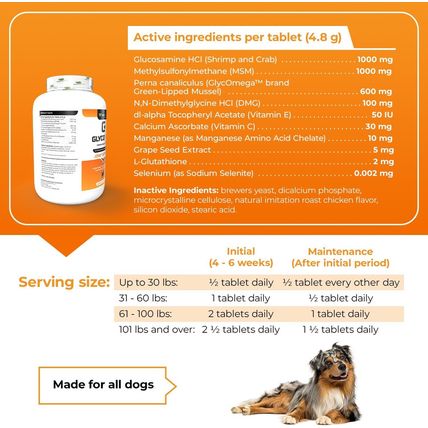 Vetriscience Glycoflex 3 Clinically Proven Hip and Joint Supplement for Dogs - M