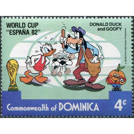 Dominica. 1982. Disney in soccer scenes - Donald Duck and Goofy (MNH **) Stamp