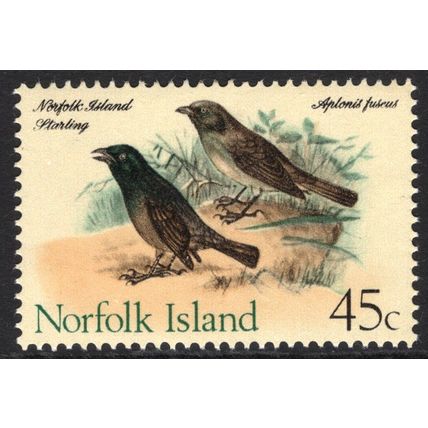 NORFOLK ISLAND 1970: BIRDS - 45c NORFOLK ISLAND STARLING MH (G12)