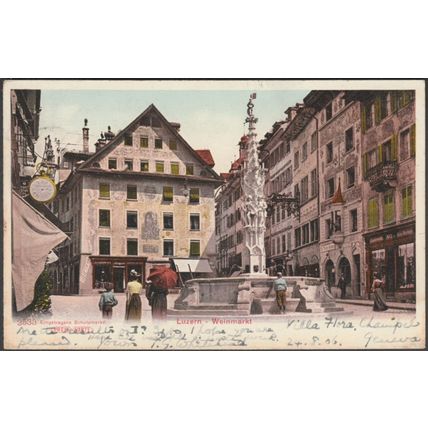 Weinmarkt, Luzern, 1906 - Preis-Karte AK