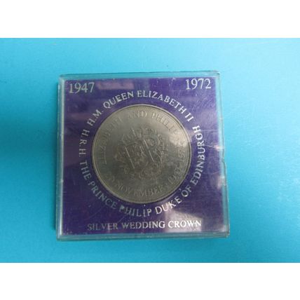 GB 1972 Queen Elizabeth II & Prince Philip Silver Anniversary Crown Cased