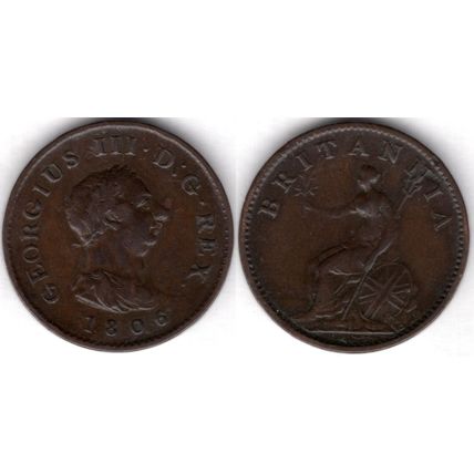 Great Britain. George III. Farthing 1806. dy21047
