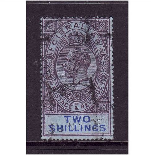 GIBRALTAR 1925 SG99a 2s REDDISH PURPLE & BLUE BLUE FINE USED#2