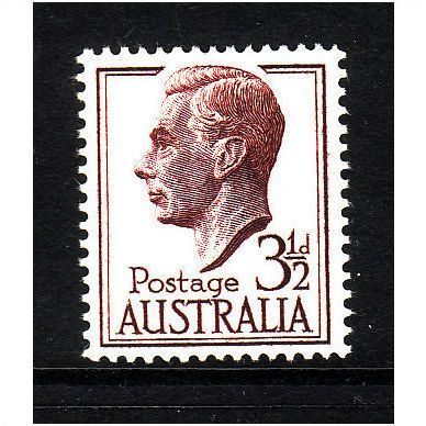 AUSTRALIA 1951 SG247 3 1/2d BROWN PURPLE KING GEORGE V1 M / MINT#1