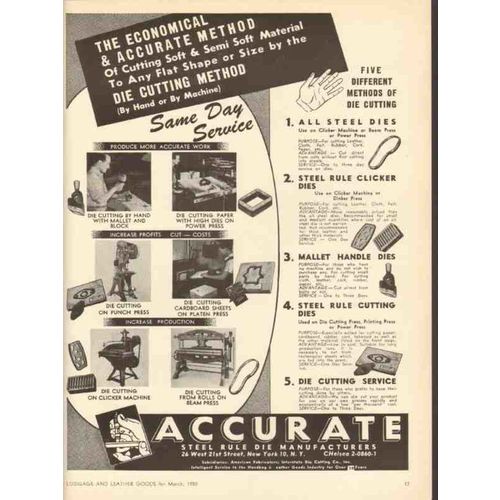 accurate steel rule die manufacturer 1950 different cutting vintage ad