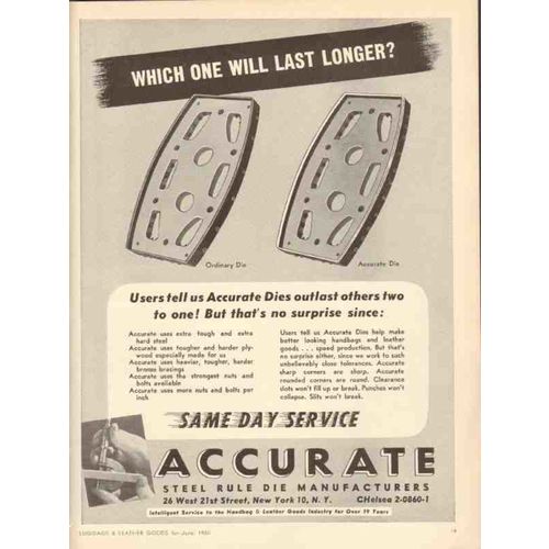 accurate steel rule die manufacturers 1950 will last longer vintage ad