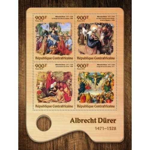 CENTRAL AFRICA 2016 SHEET MNH DURER ART PAINTINGS ARTE PINTURAS 5